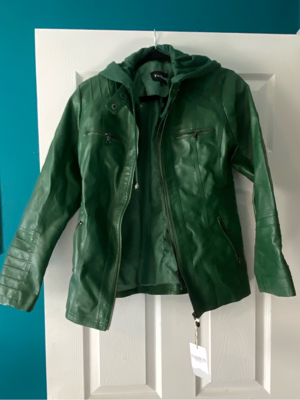 NWT Green faux leather jacket